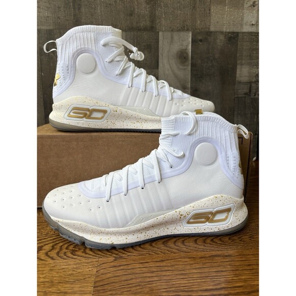 Under Armour Curry 4 Retro \'White Gold 2024\'  Basketball 1298306-111 Men Sz 11.5 main image 4